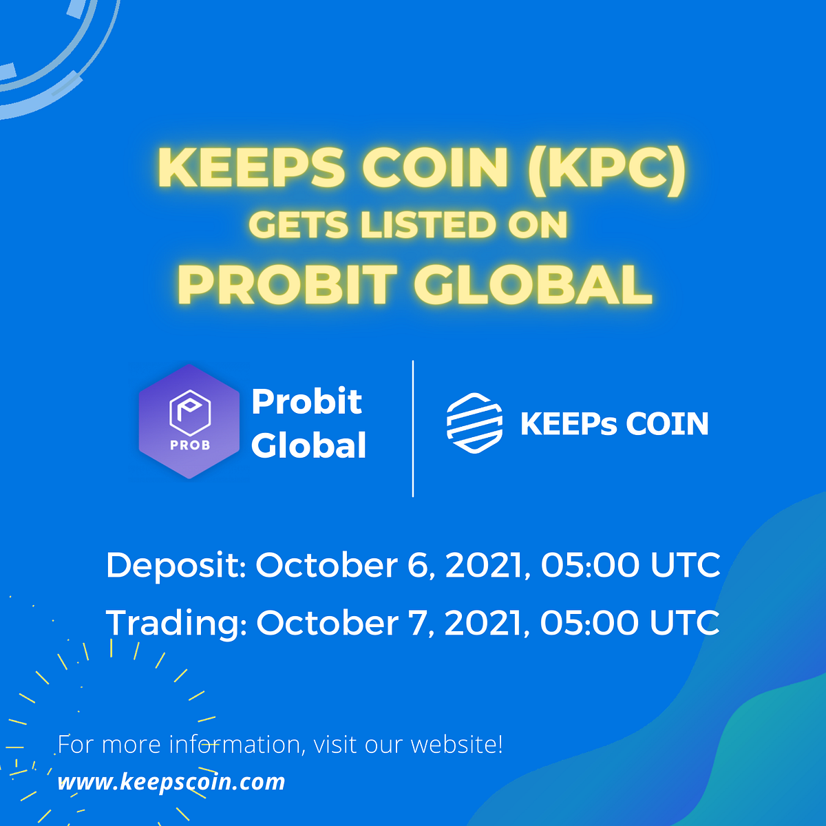 Keepscoin Kpc Gets Listed On Probit Global By Keeps Kpc Oct 2021 Medium
