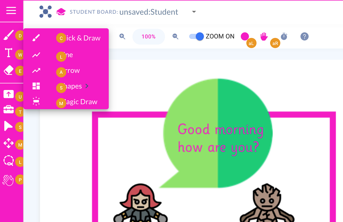 Whiteboard.chat Enhanced Keyboard Navigation Mode by Pawan Uberoy