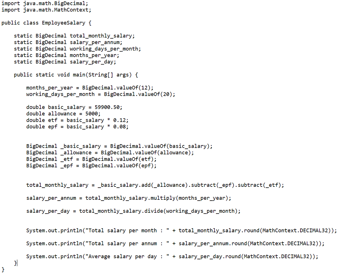 Java BigDecimal Class. The computer has a problem with… | by Ruvinda  Lakdini Madapatha | Medium