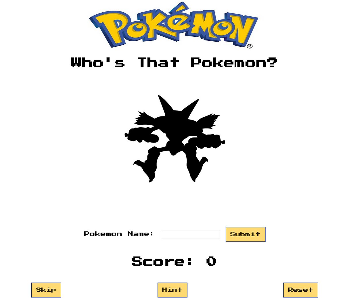 Who S That Pokemon A Game Made Using Html Css And Javascript By Will Mcallister Medium Who S That Pokemon A Game Made Using Html Css And Javascript By Will Mcallister Medium