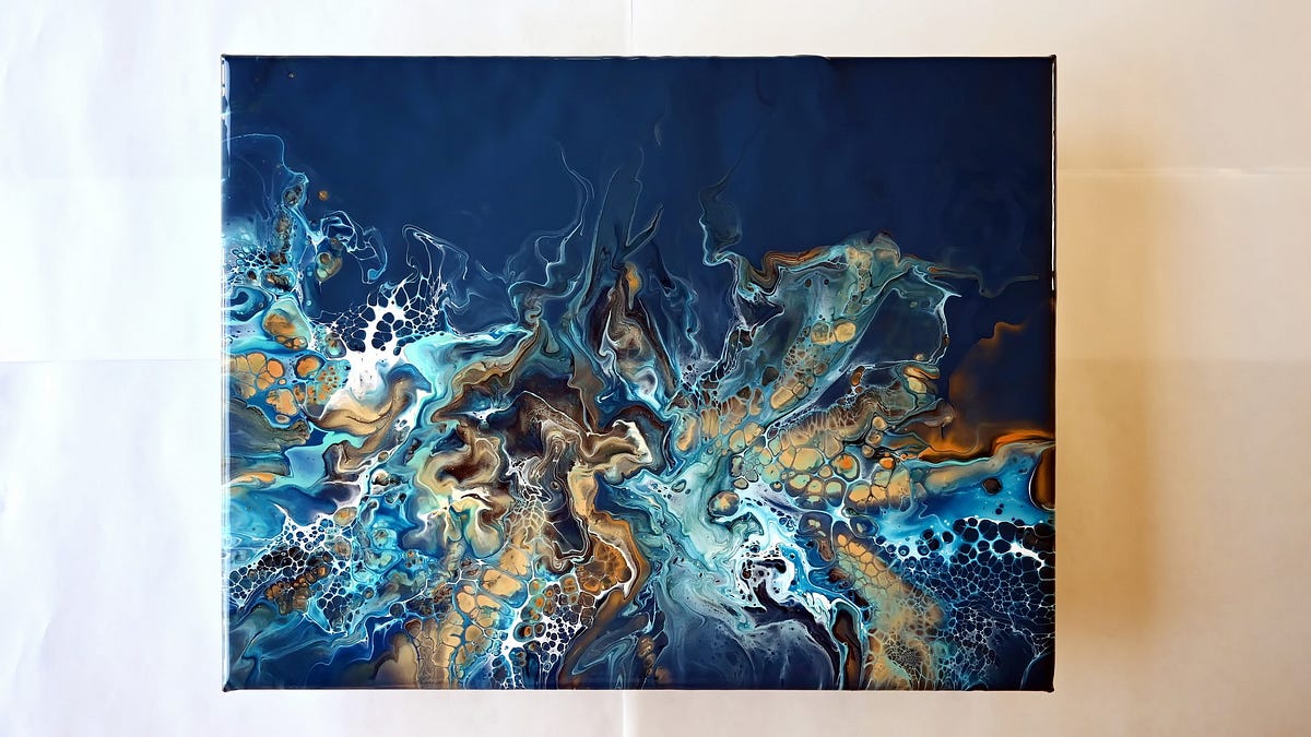 Acrylic pouring with Hair dryer ~ Abstract Ocean painting ~ Dutch pour | by  Fiona Art | Medium