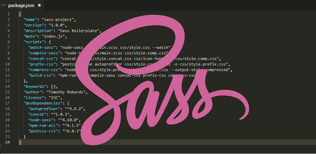 Setting up a Sass Build Process. Lets take a look at how we can use npm… |  by Timothy Robards | ITNEXT