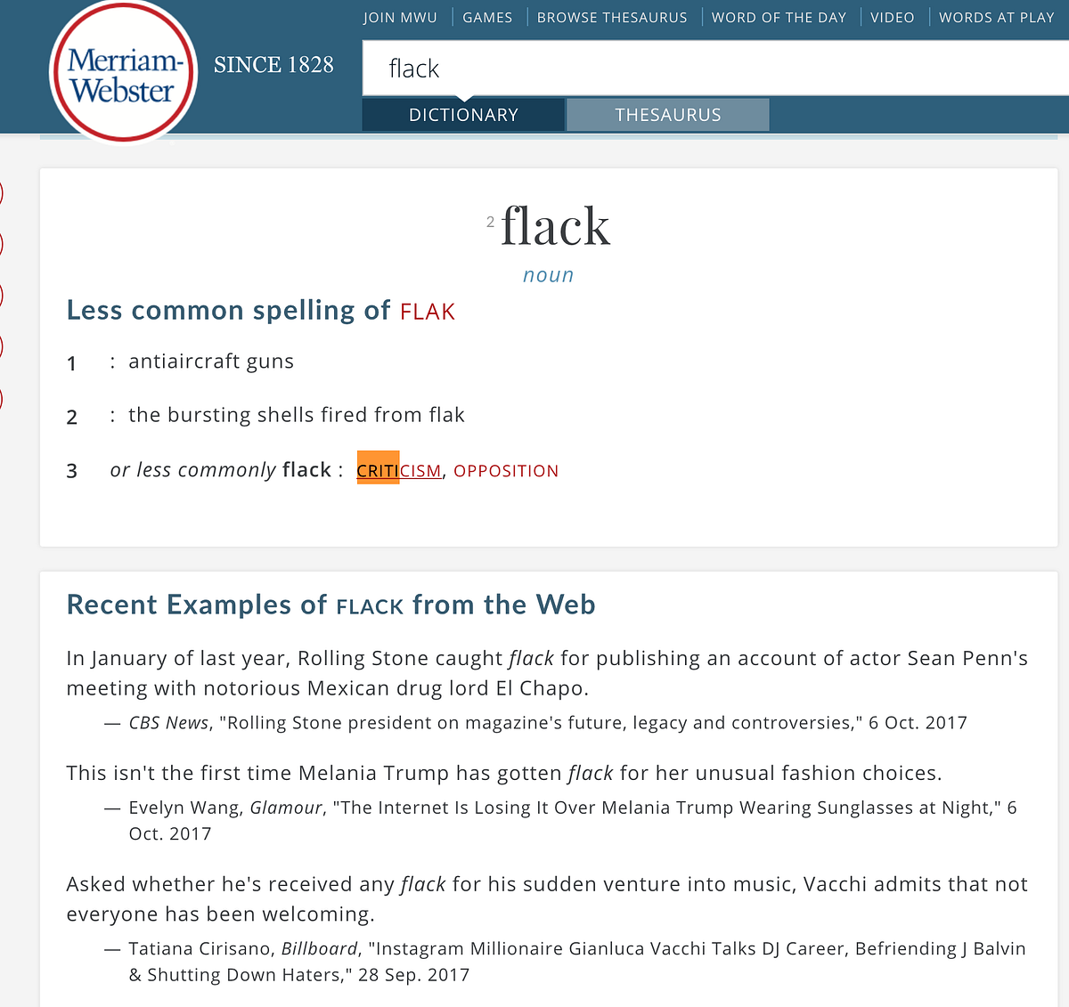 Ha, maybe I did mean flak? However this is interesting by Nathan