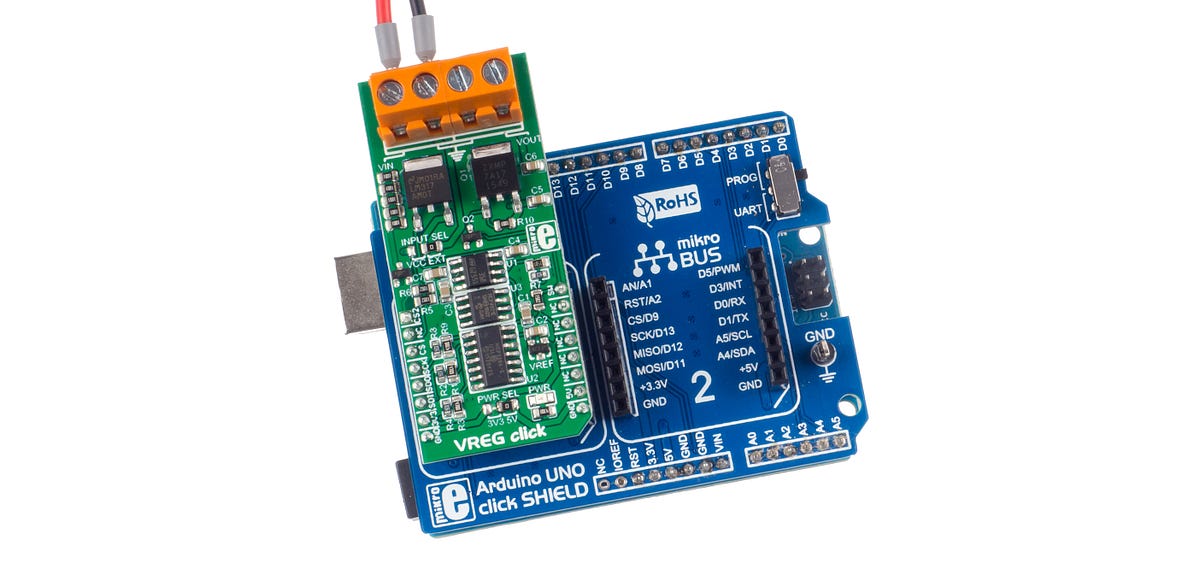 VREG Click: adjustable power supply with Arduino Uno | by Teodor  Costăchioiu | Electronza | Medium