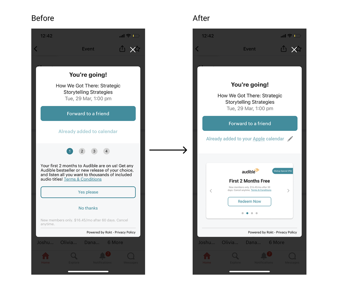 Redesigning Meetup App Lightbox UX elements by Dana Wu UX