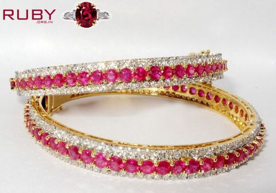 diamond ruby bangles