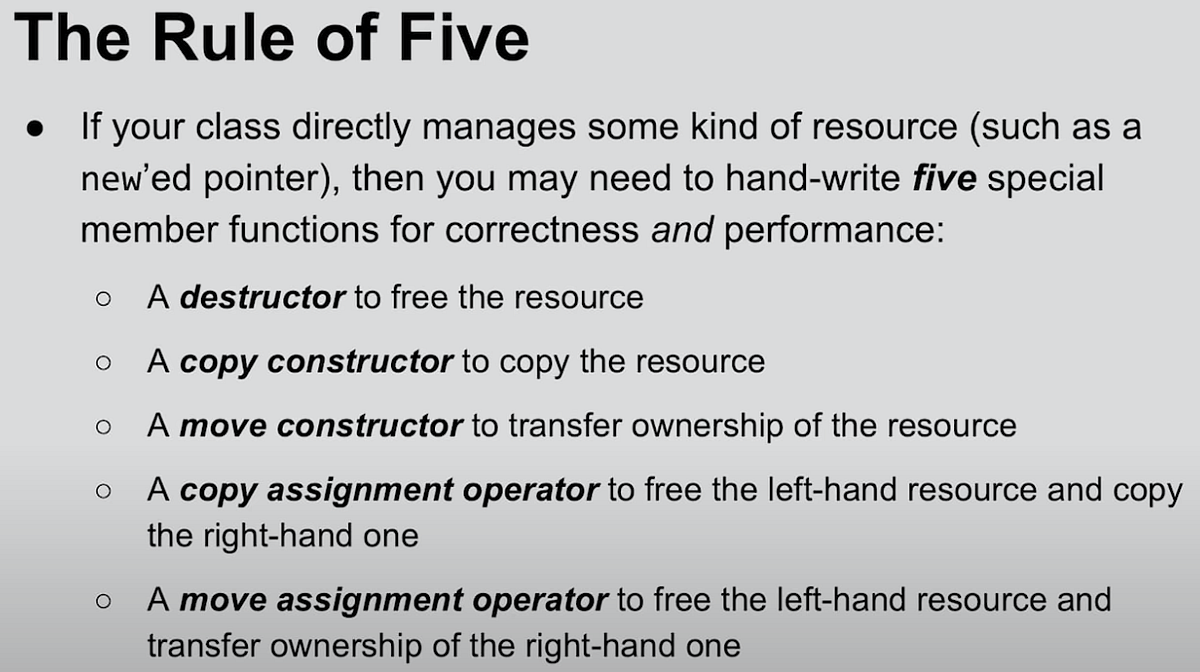 C++ Rule of Five A class dealing with resources by Poby’s Home Medium