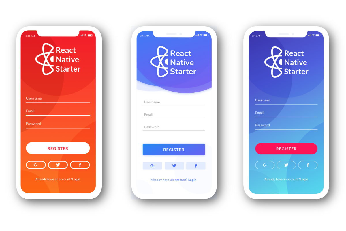 React Native Starter Update. New Color Themes Added by Flatlogic