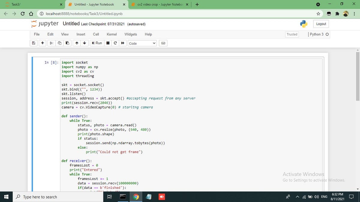 Task - 3. Live streaming video using python | by Sahibsingh | Medium