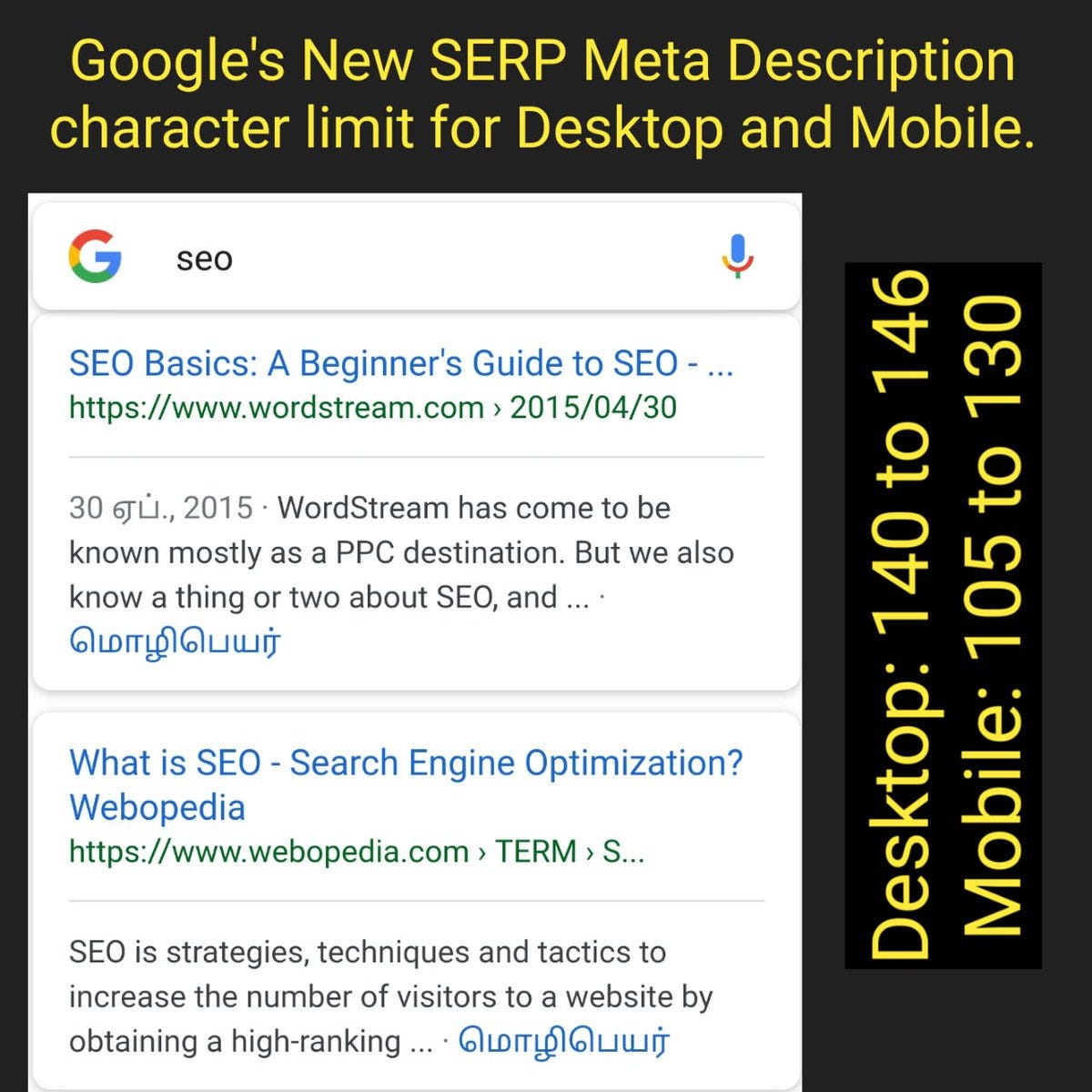 meta description serp