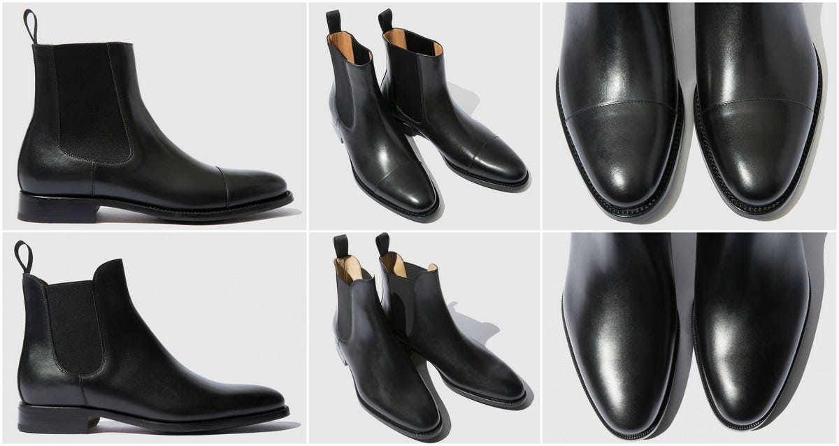 black cap toe boots