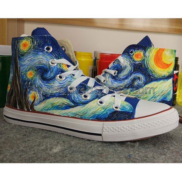 Starry Night Converse Hand Painted 
