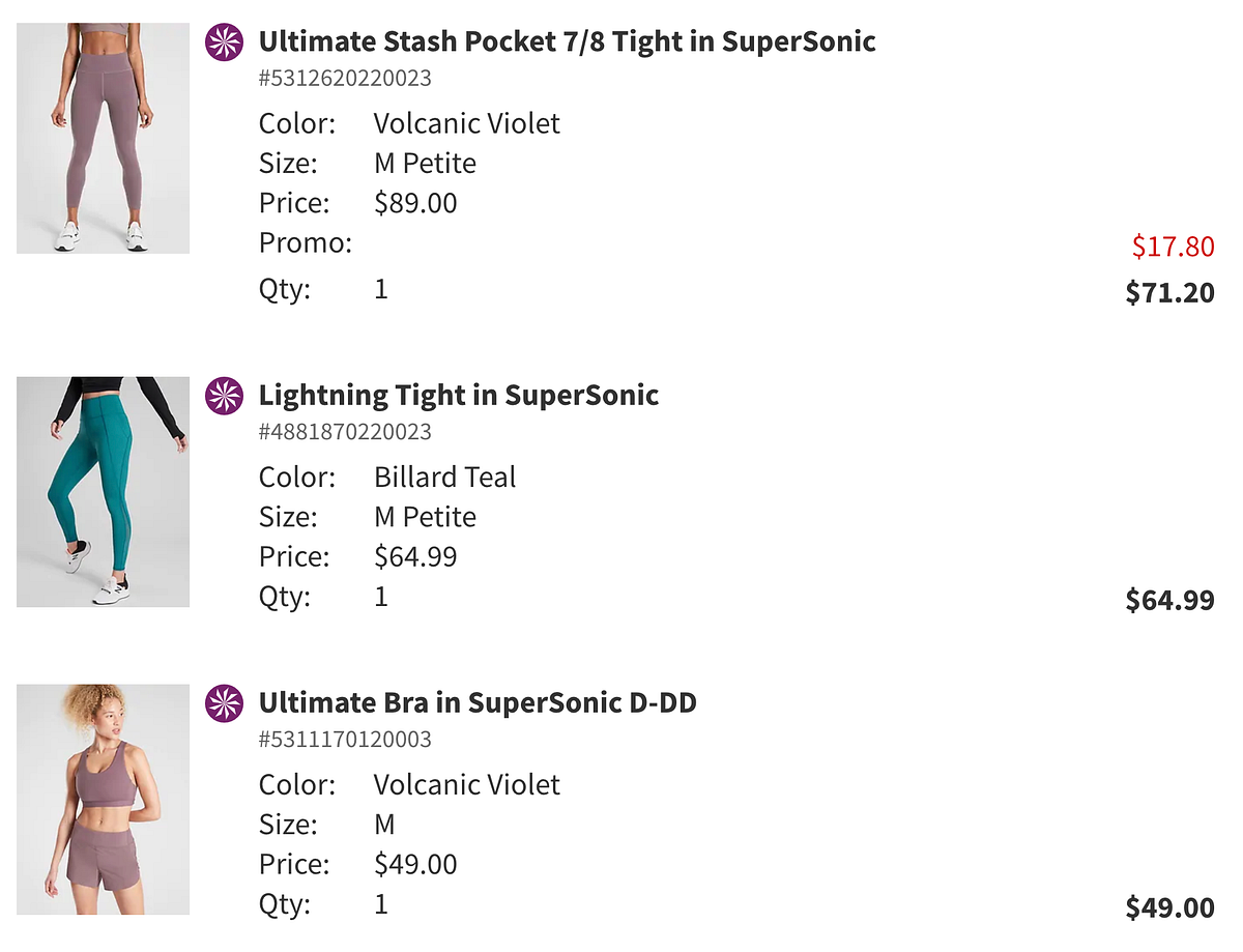 Athleta Order (Quick) Review. A week ago, I decided to up my game and