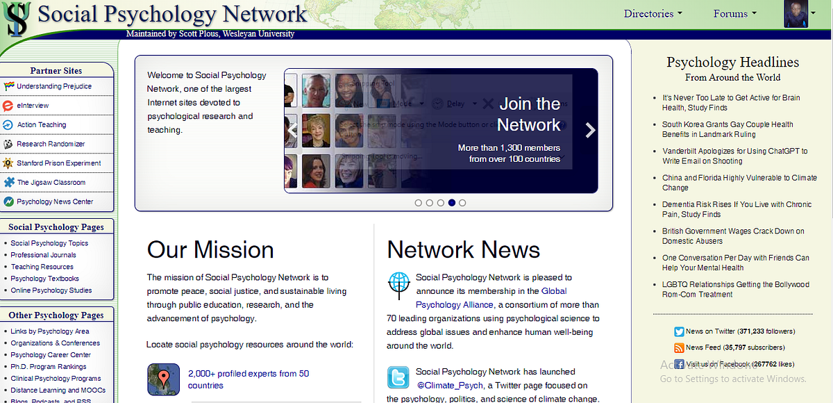 How I Became a Member Of The “Social Psychology Network” Without a