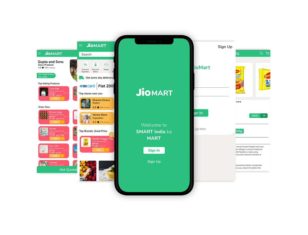 Designing a mobile concept for JioMart 