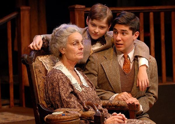 Jay and Arty with their grandmother in Neil Simon’s “Lost in Yonkers”.