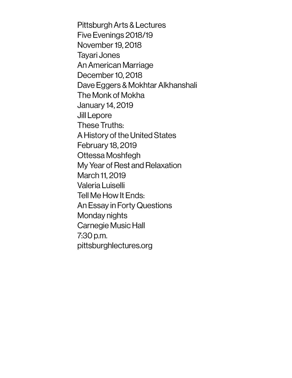 Pittsburgh Arts and Lectures Poster by Jason Zhu Medium