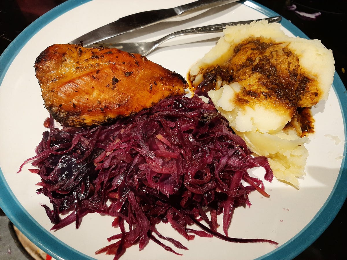 Mulled wine braised red cabbage is a winter favourite. This one is a