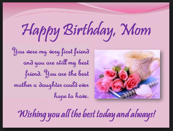 birthday to my mom