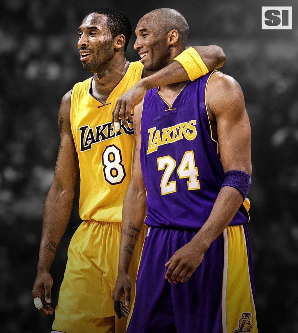 kobe bryant two jersey numbers