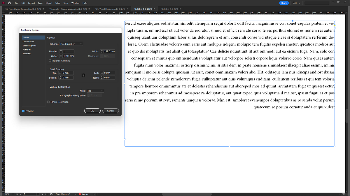 InDesign Secrets How to create unequal columns with text frame options