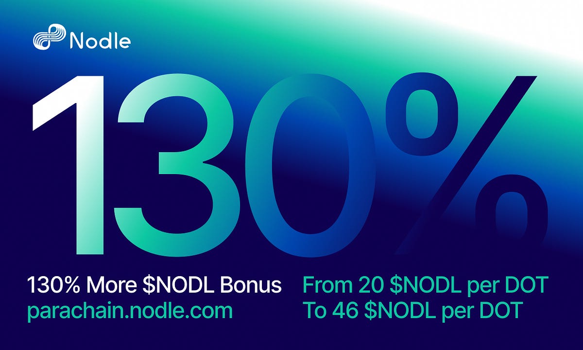 ⭐️ PUMP IT UP: 130% more $NODL Crowdloan Bonus ⭐️