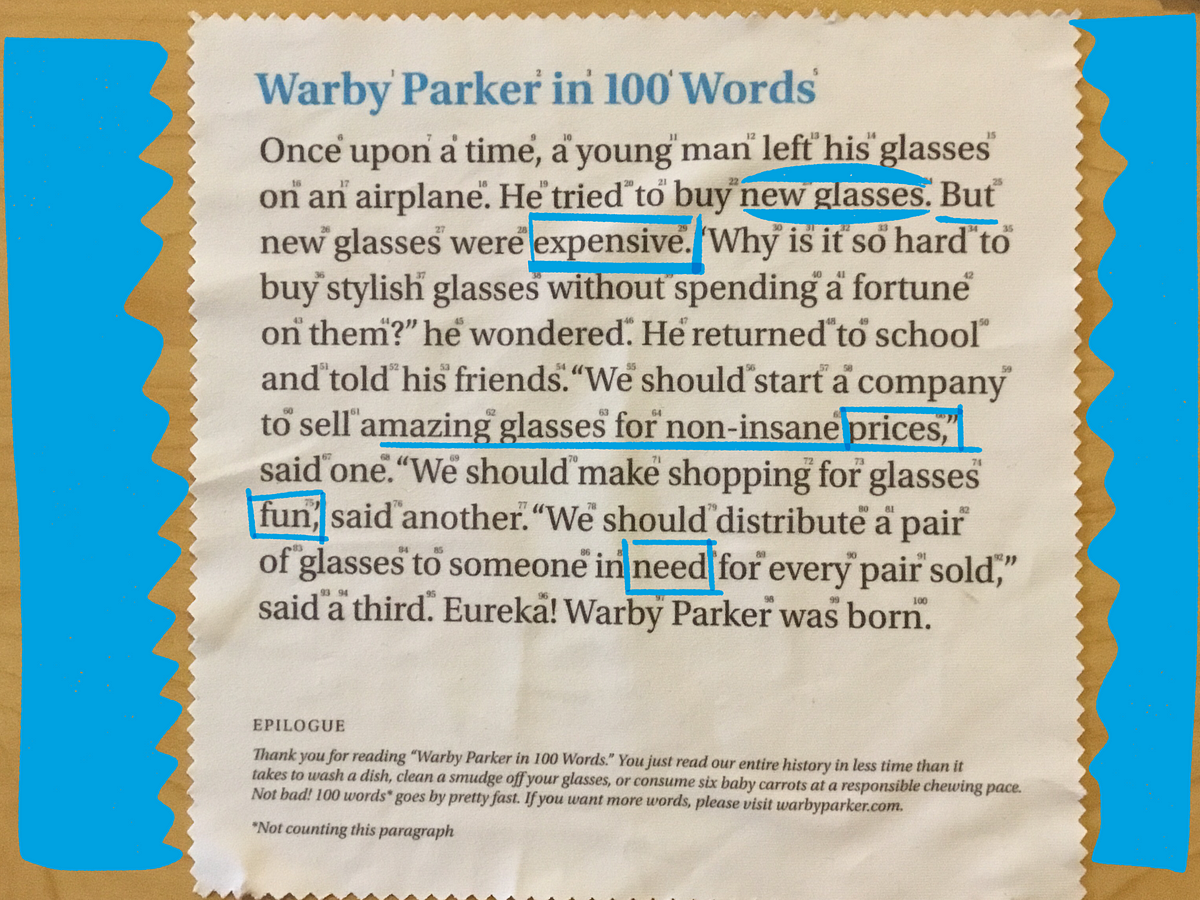 warby parker cleaning cloth