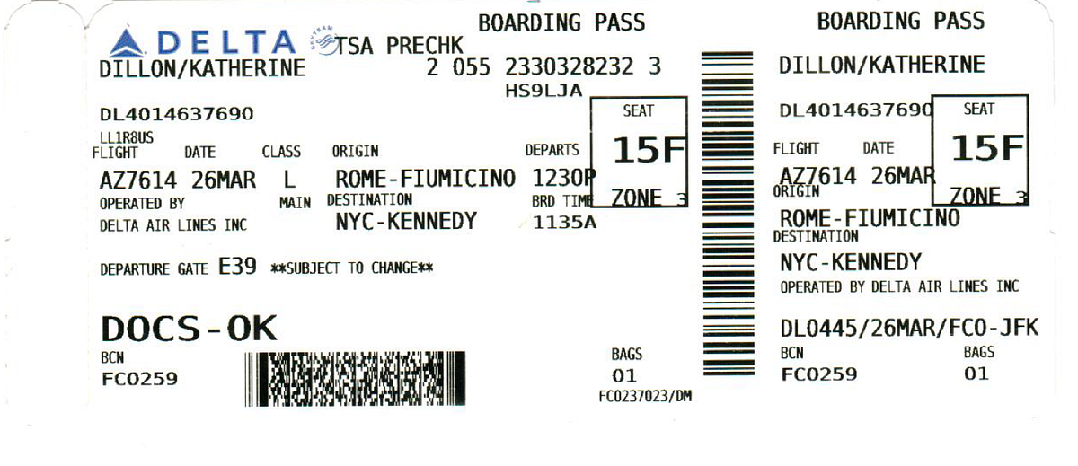 Typography — Redesign an airline boarding pass by Stacy Yuan Stacy