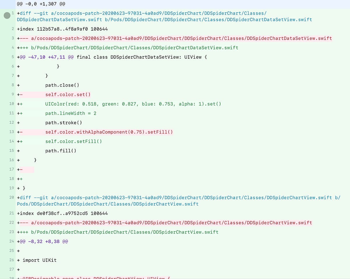 Modify a pod without forking using cocoapods-patch | by David Chavez |  Double Symmetry | Medium