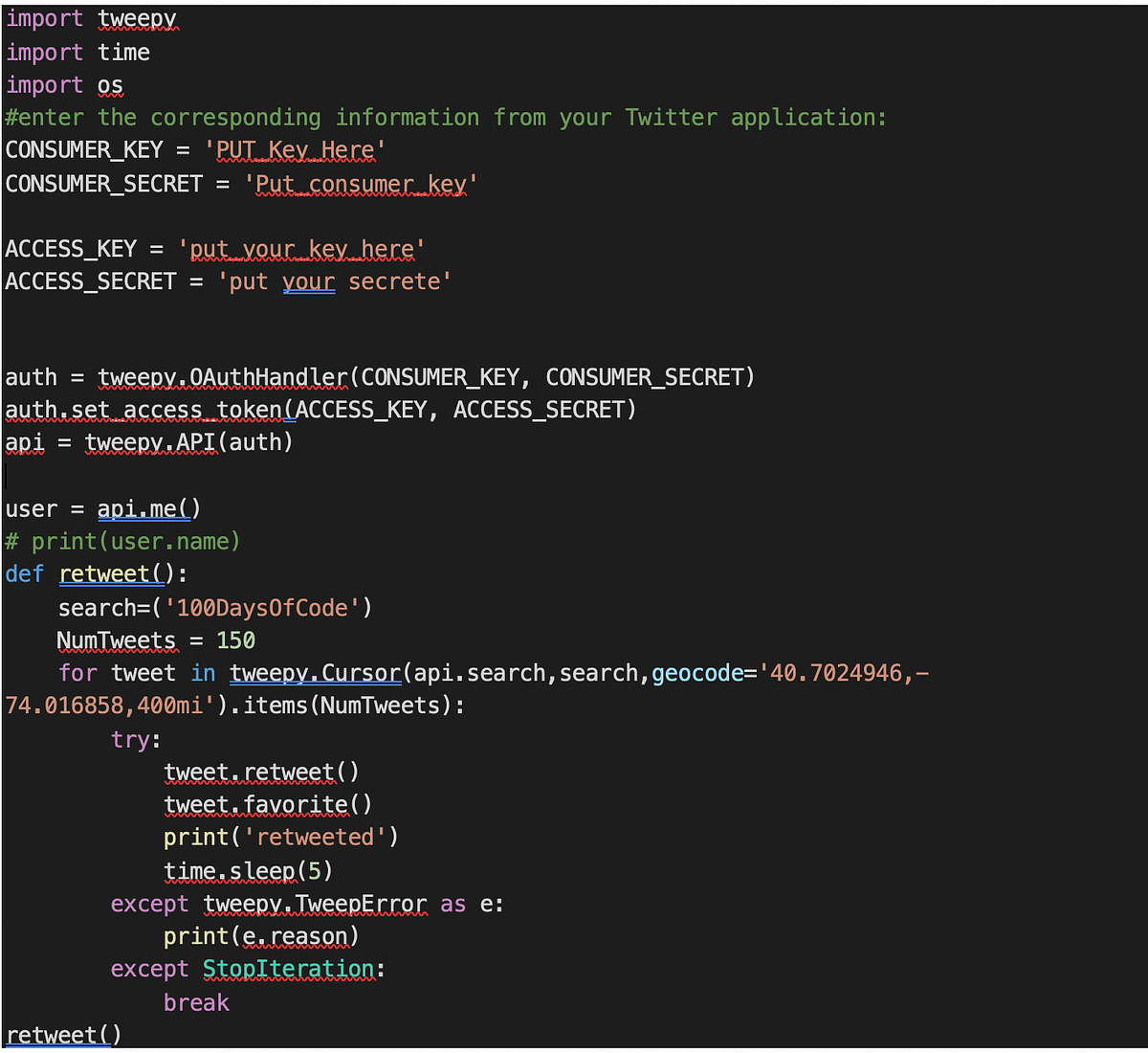 Build A Twitter Bot Using Python And Tweepy By Claire Muwanguzi Medium Build A Twitter Bot Using Python And Tweepy By Claire Muwanguzi Medium