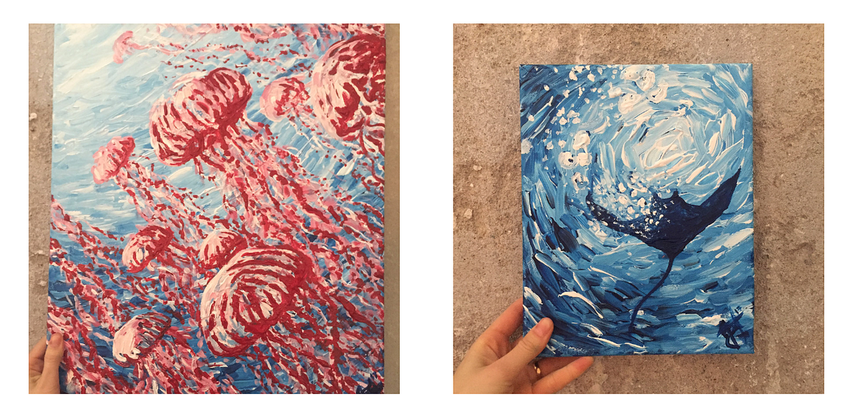 Painting Challenge Three Paintings at the Same Time by Jessica