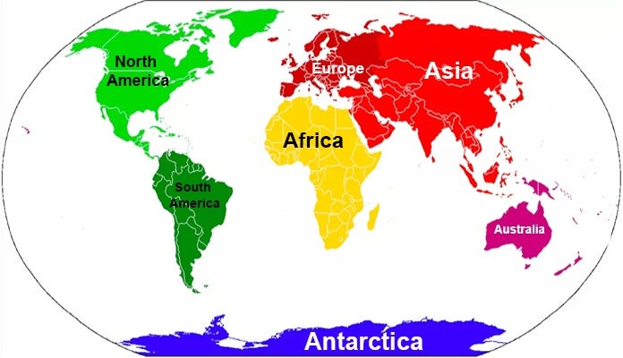 7 Continents Of The World With Map By Hours Tv Medium