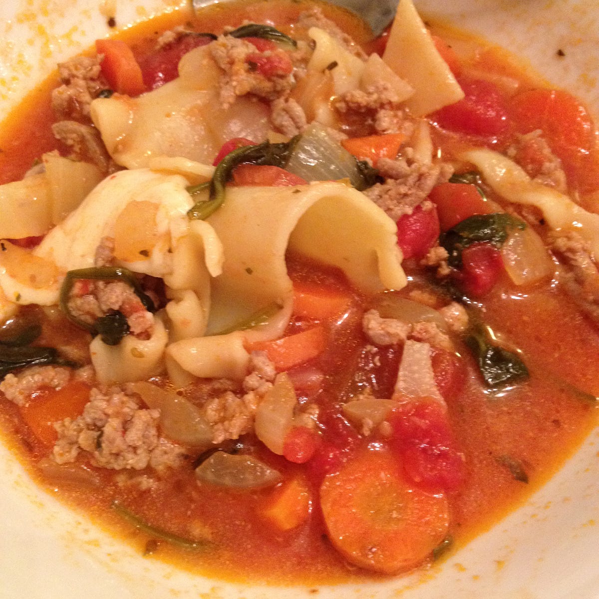 turkey lasagna soup. perfect to cozy up to while watching a… by S + J