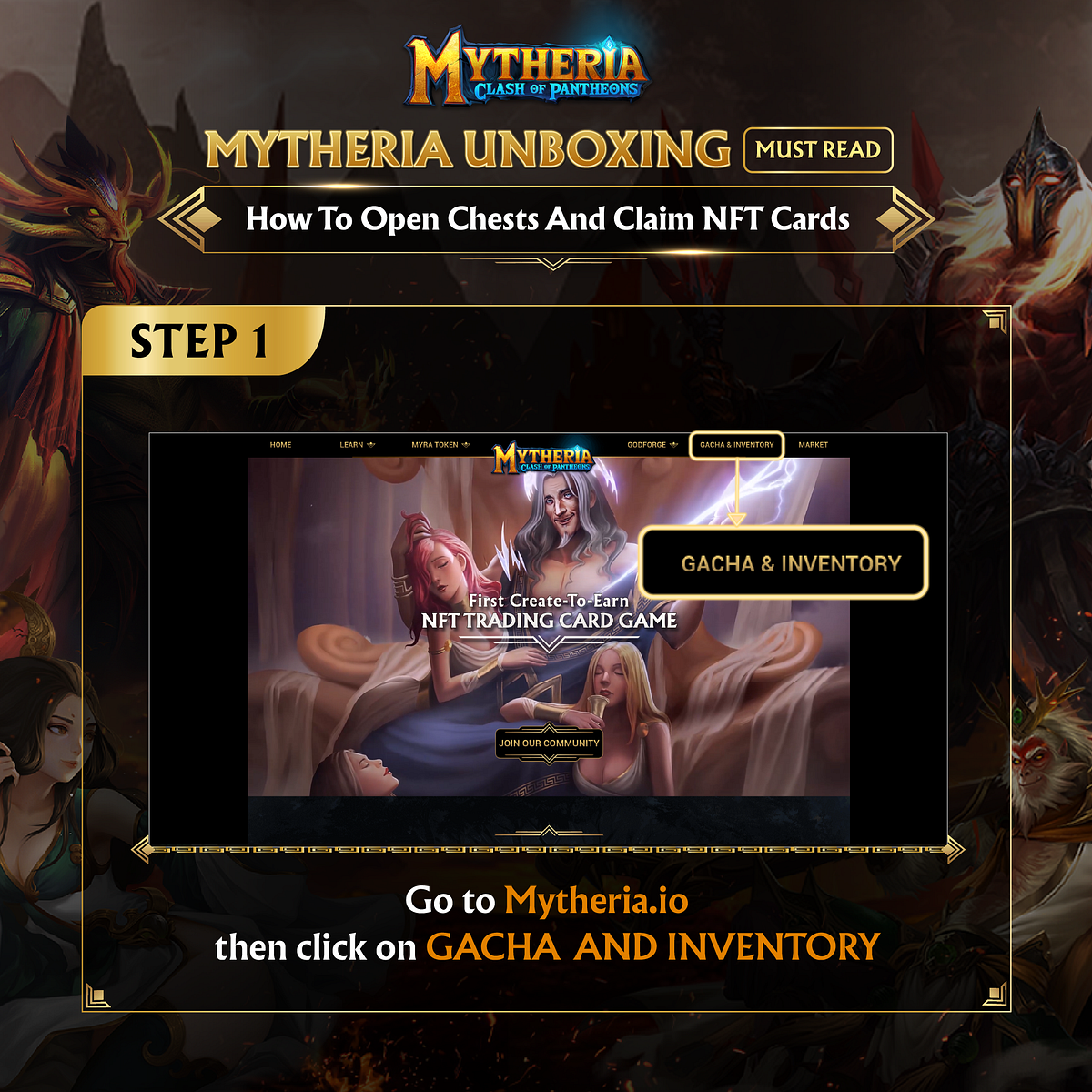 🔥[MUST READ] To How To Open Chests And Claim NFT Cards Mytheria Medium