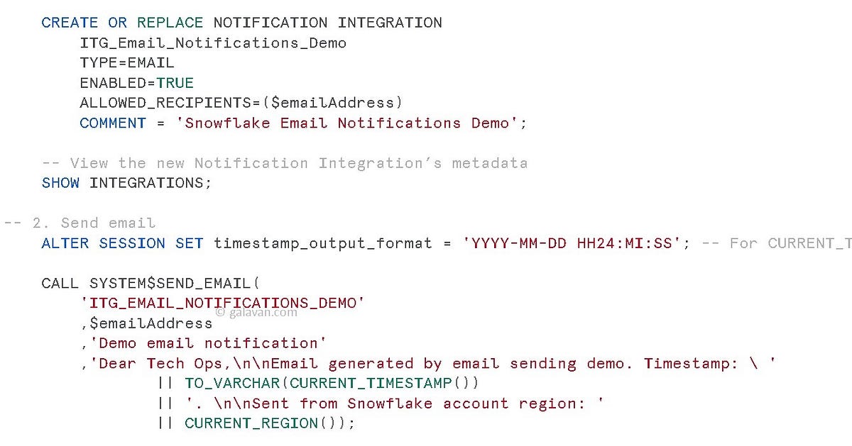 ️ Snowflake in a Nutshell — Email Notifications 📬 by Dan Galavan