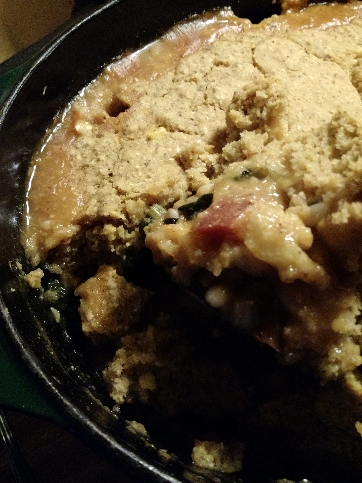 Sweet Potatoes, Greens and BlackEyed Peas with a Pumpkin Cornbread