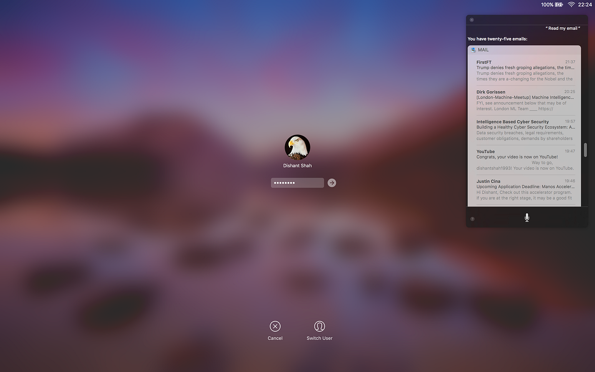 Security Violation Access Siri when Mac is Locked by Dishant Shah
