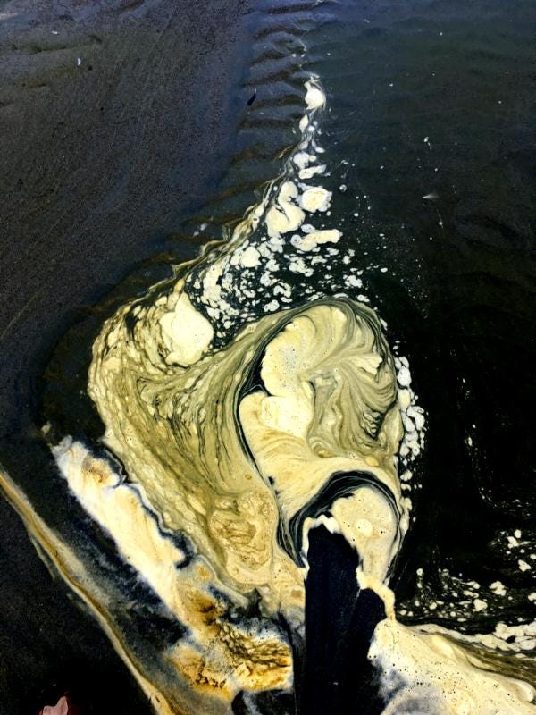 A pagoda shaped mass of sea foam. Metaphor for unfolding miracles.
