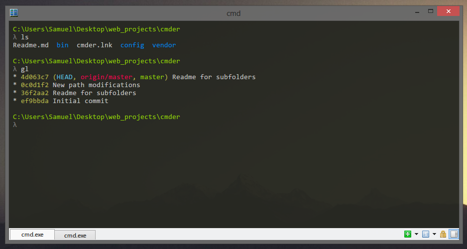 Cmder - The best way to run Linux, Shell, Bash commands and scripts in windows - sithum devops
