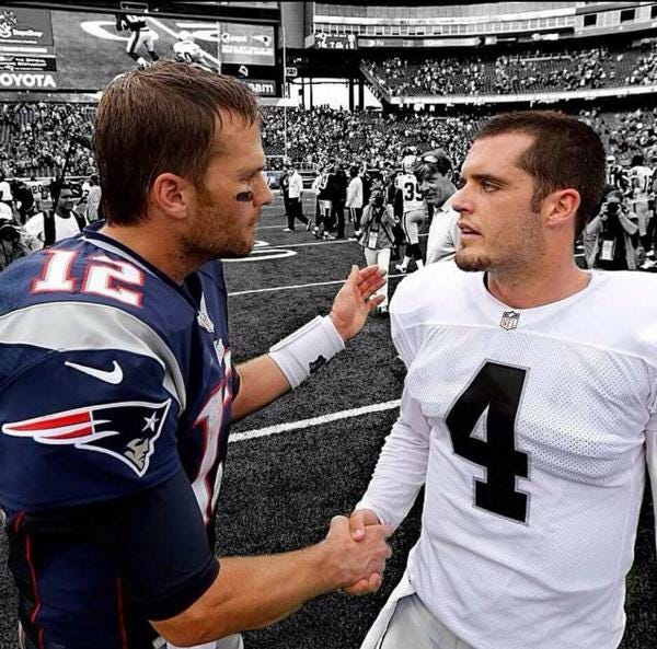 Tom Brady or Derek Carr Who will be the starting QB for the Las Vegas