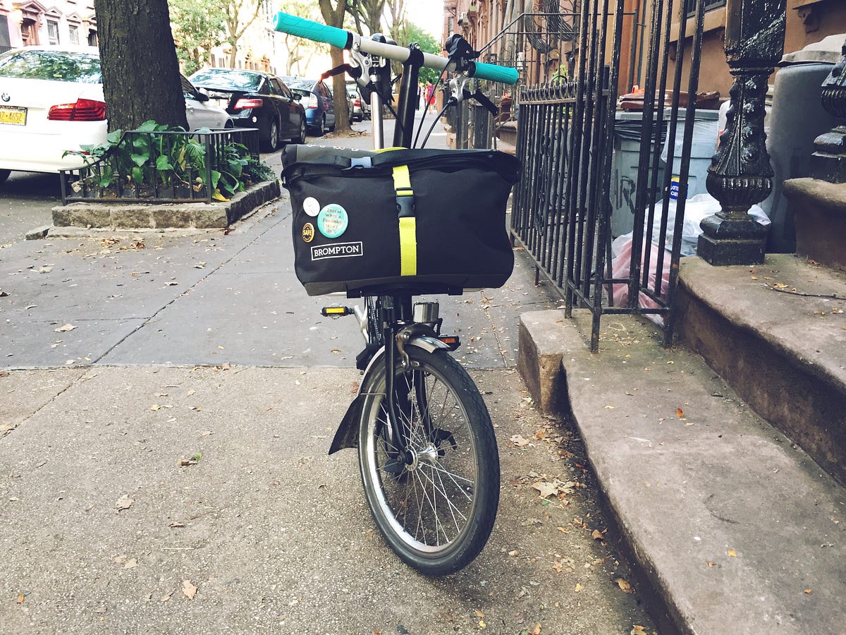A tiny review of a medium-sized bag for a small folding bike: the Brompton  Roll Top Shoulder Bag | by Ren Willis | Medium