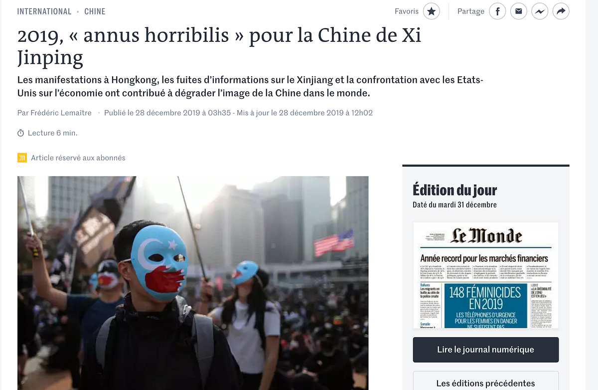 法國世界報毒舌 用事頭婆拉丁文名言描述習近平的19 法國世界報雖然都是相當知識分子 因此不是以毒舌而著名 但其駐北京記者 回顧中國的 By Jeromy Yu Von 寰雨膠事錄