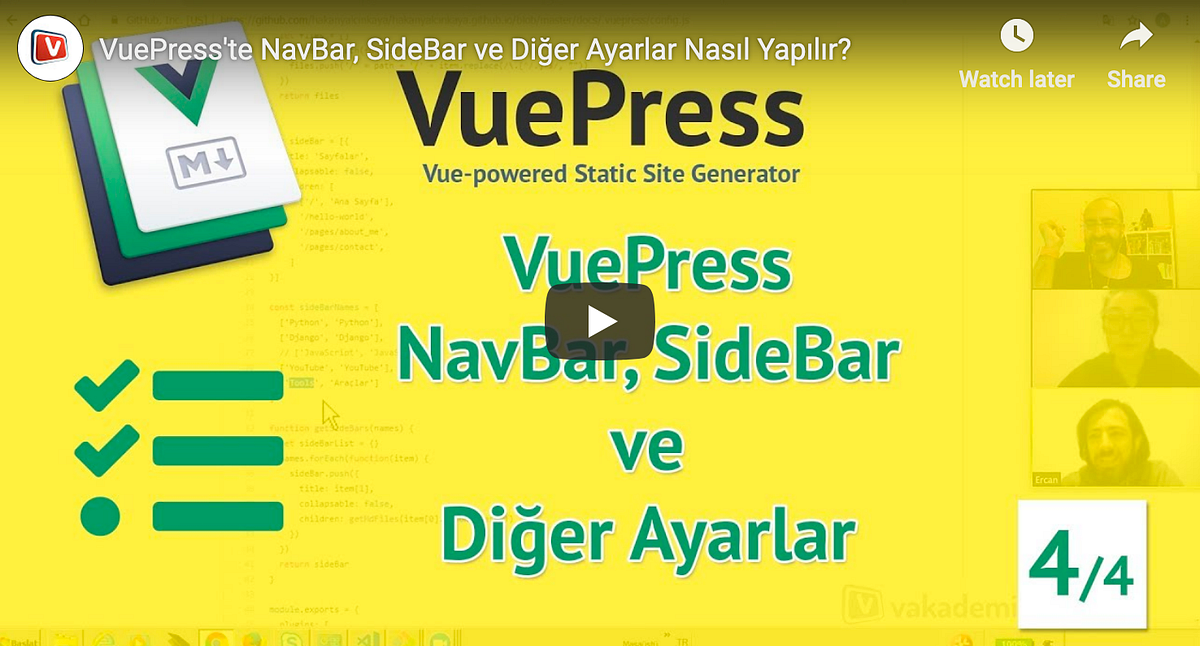 [VuePress 03] — VuePress’te NavBar, SideBar ve Diğer Ayarlar Nasıl