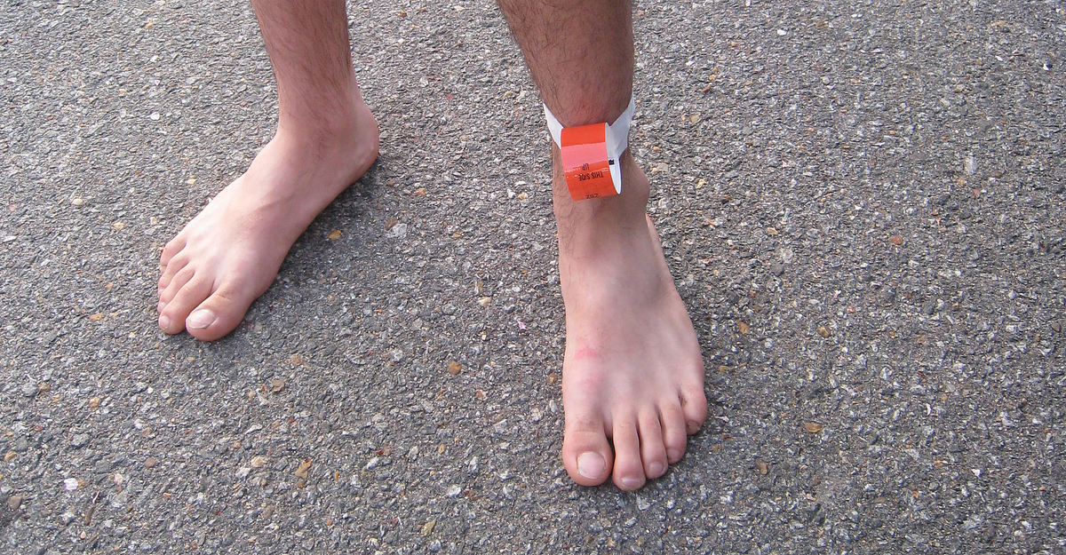 barefoot running on road