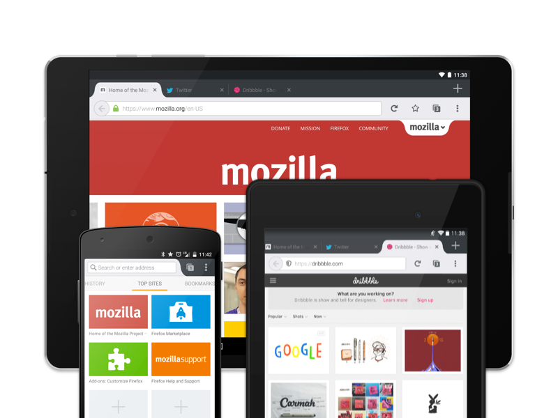 Firefox for Android on Tablets. Redesigning the browser interface —… | by  Anthony Lam | Medium