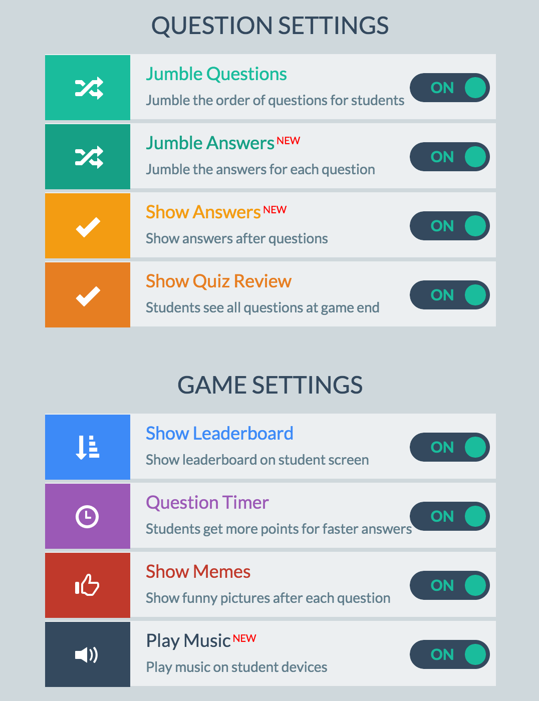 Quiz Settings By Quizizz Quizizz