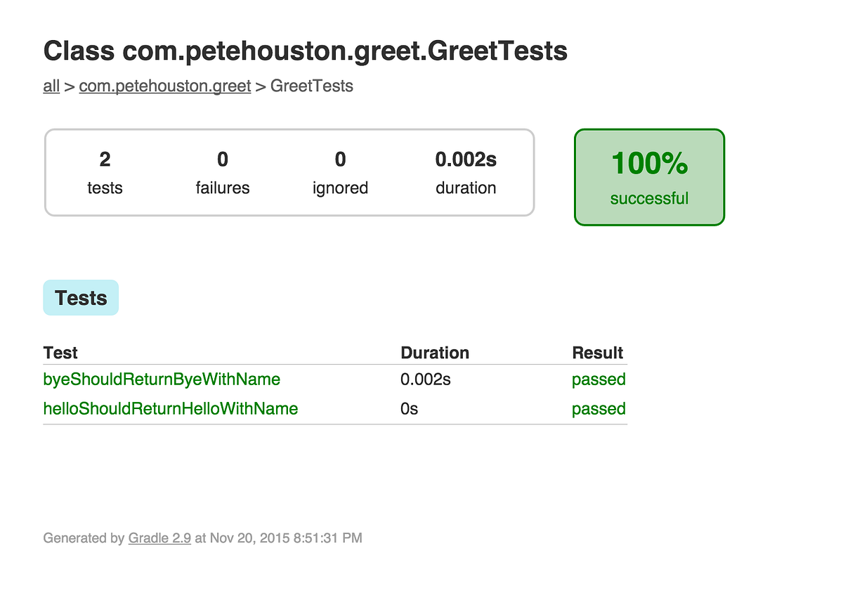 Execute Java tests with Gradle. This article is following from previous