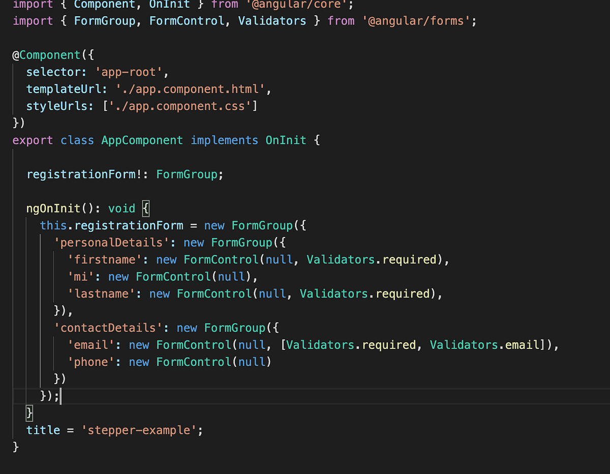 Angular material stepper with reactive forms by dhrubo dh medium