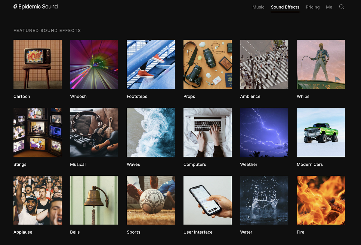 Epidemic Sound — Perfect Sound Effects and Tracks for Your Videos