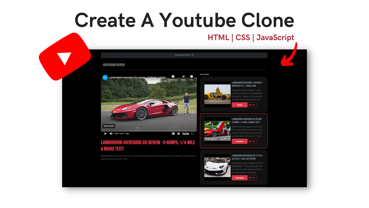 How to Create a YouTube Clone Using JS, HTML & CSS — YouTube API ...